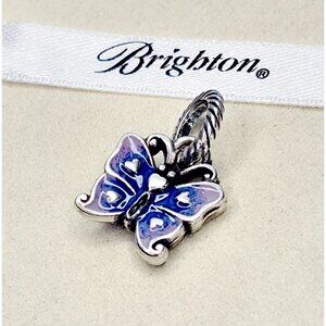 Brighton Silver-plated Butterfly Dangle Charm With Purple Enamel